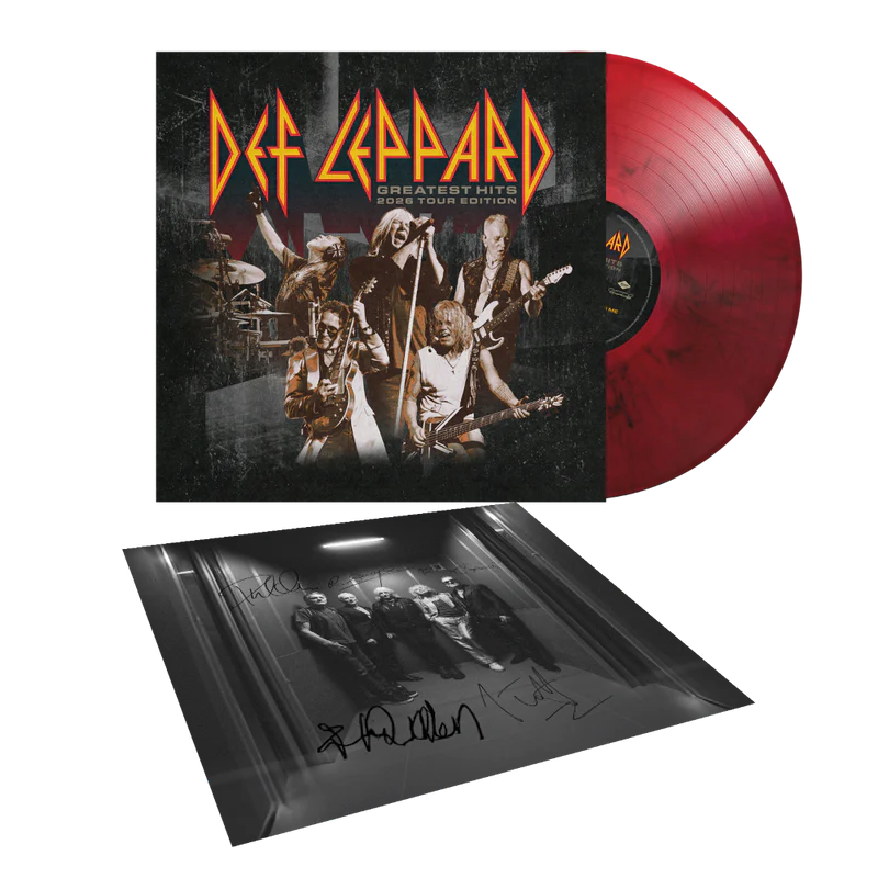 Def Leppard: Greatest Hits — Limited Tour Edition Red Marble Vinyl + Signed Print