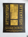 Shinedown Fully Signed “Attention Attention” Black & Gold Poster – Official US Import