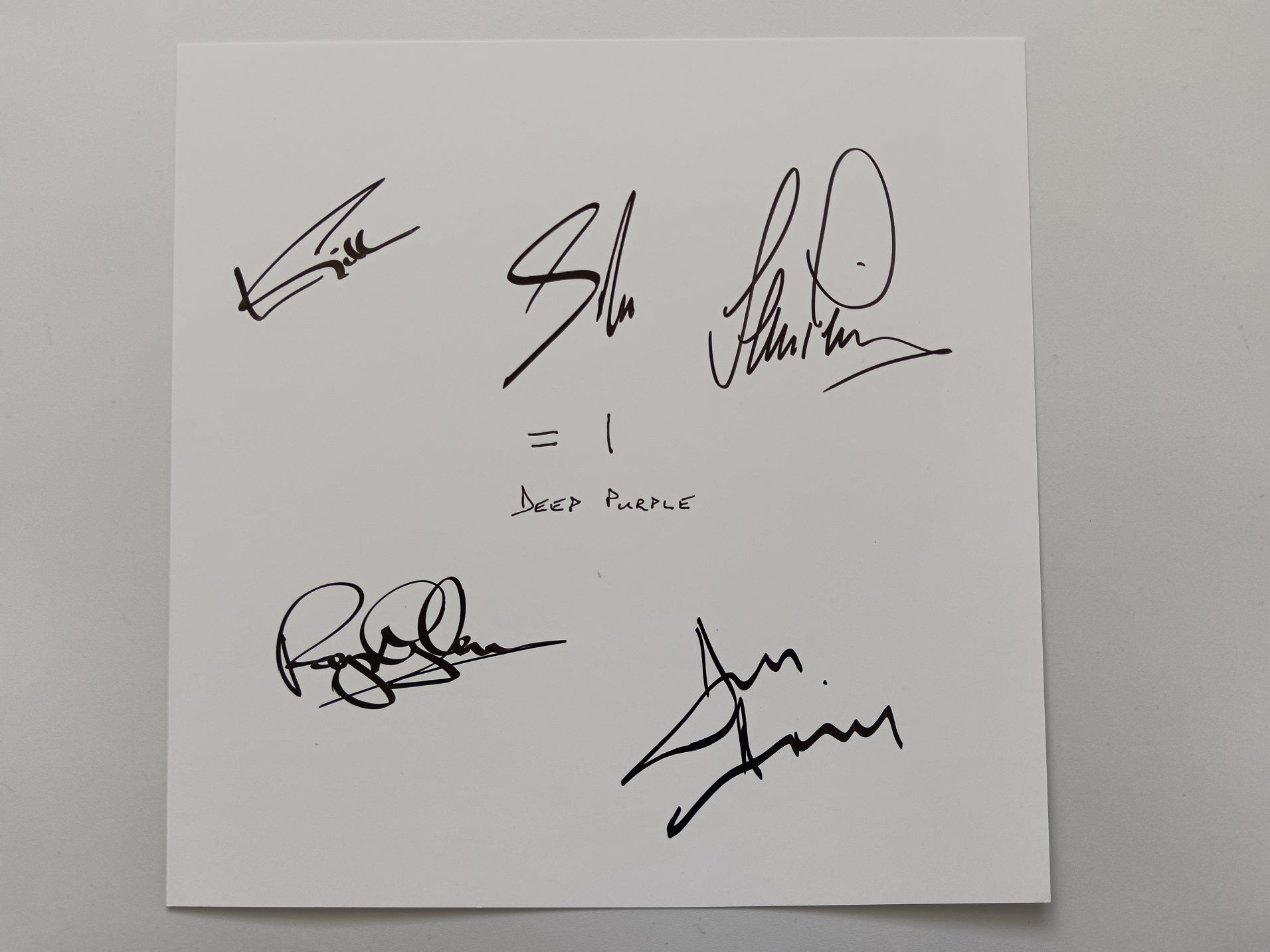 Deep Purple =1 Hand Signed Promotional Print – Full Band Autographs
