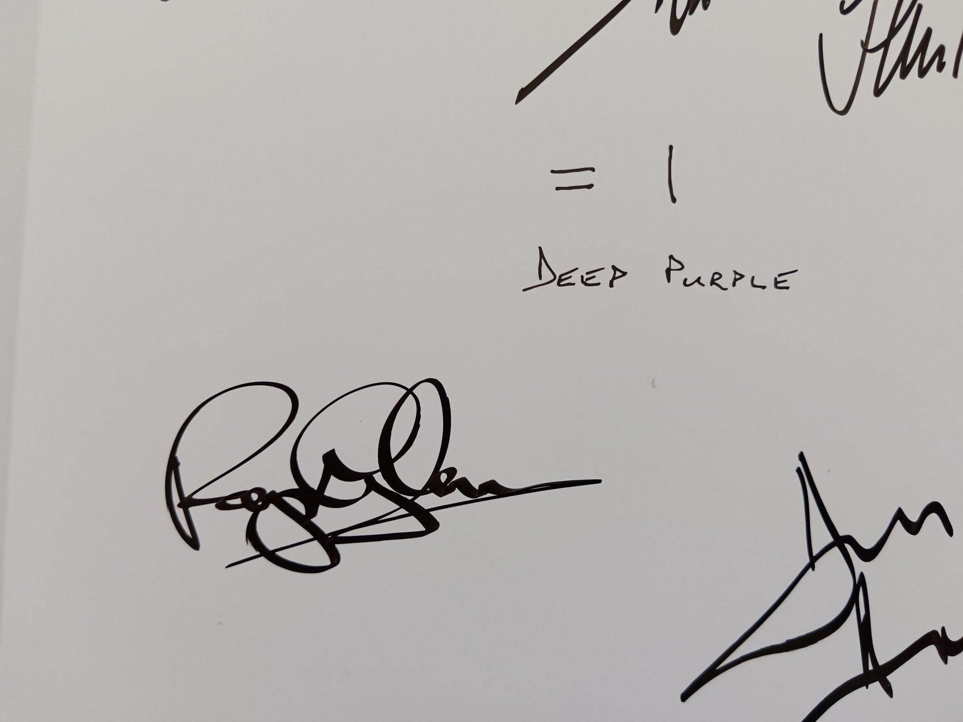 Deep Purple =1 Hand Signed Promotional Print – Full Band Autographs