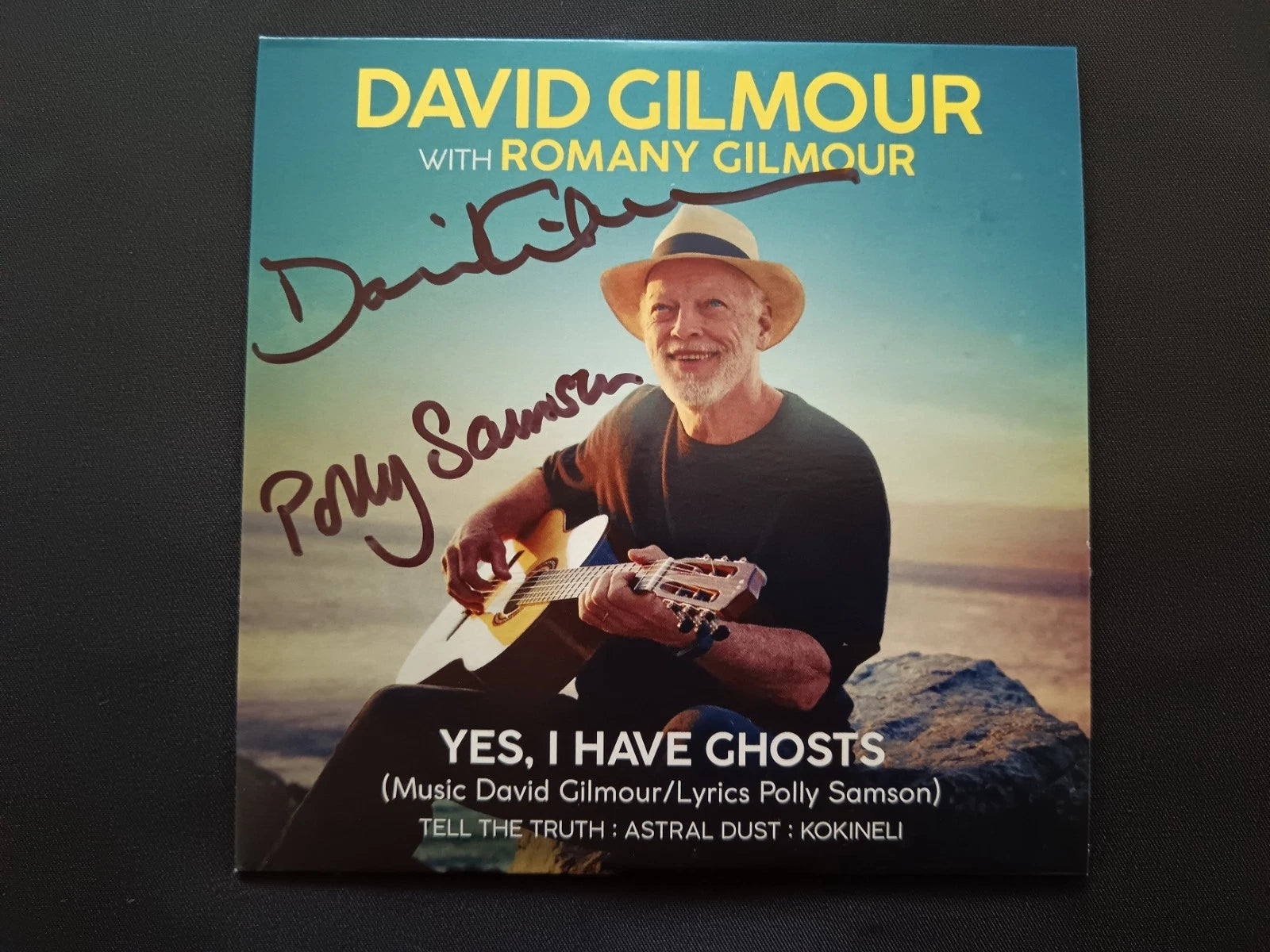David Gilmour & Polly Samson Hand Signed "Yes, I Have Ghosts" CD EP | Pink Floyd | Official Autographs