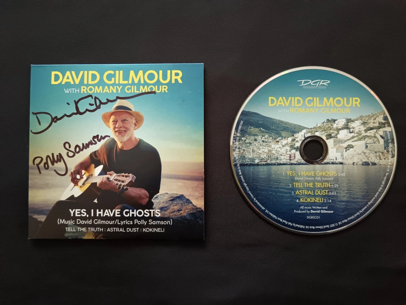 David Gilmour & Polly Samson Hand Signed "Yes, I Have Ghosts" CD EP | Pink Floyd | Official Autographs